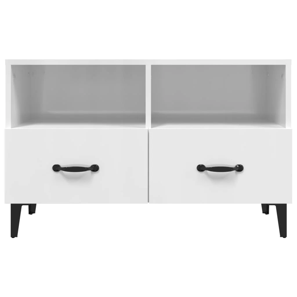  TV skrinka lesklá biela 80x36x50 cm spracované drevo