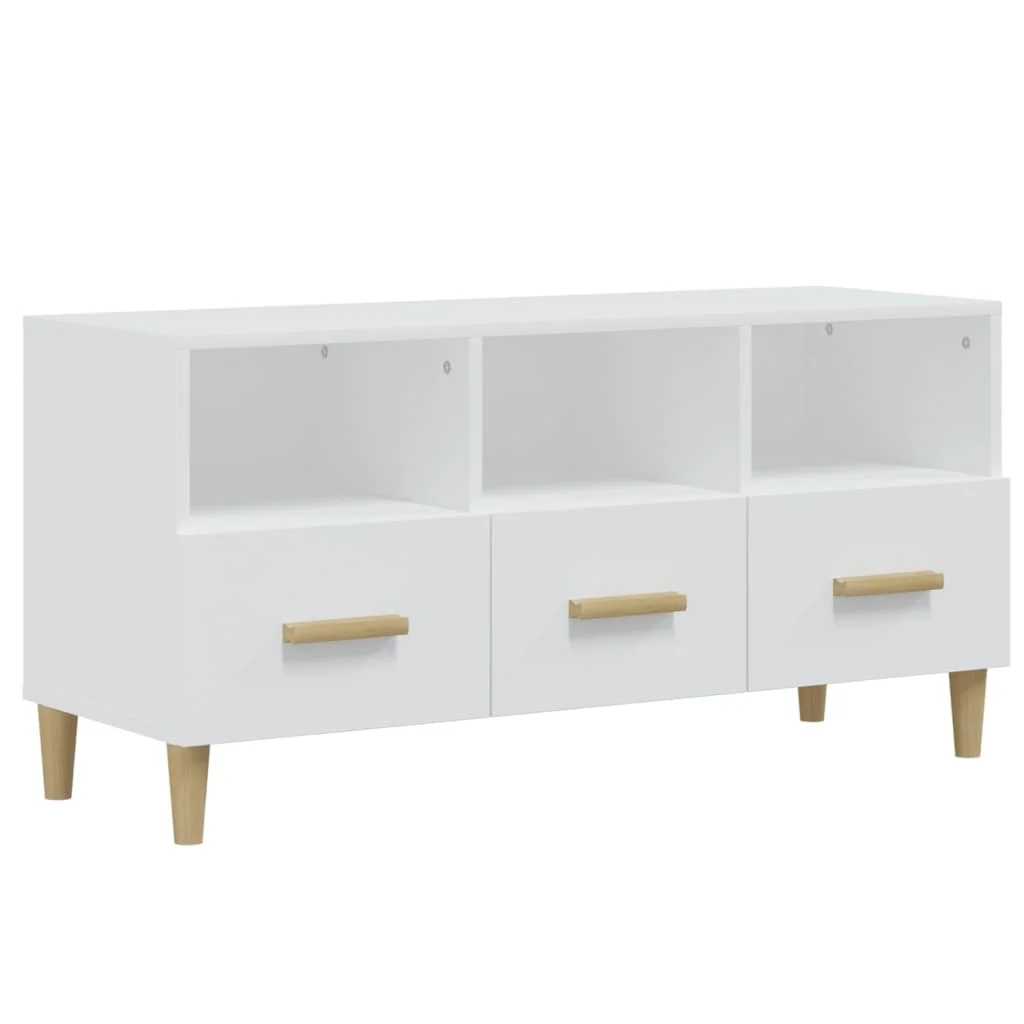 TV stolík biely 102x36x50 cm spracované drevo