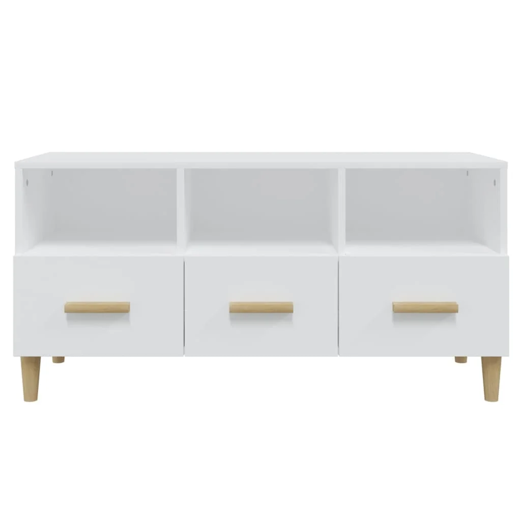 TV stolík biely 102x36x50 cm spracované drevo