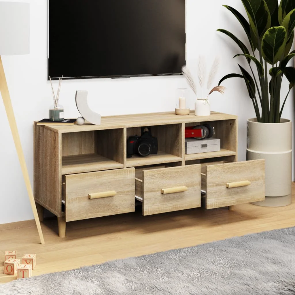 TV stolík vo farbe dubu sonoma 102x36x50 cm spracované drevo