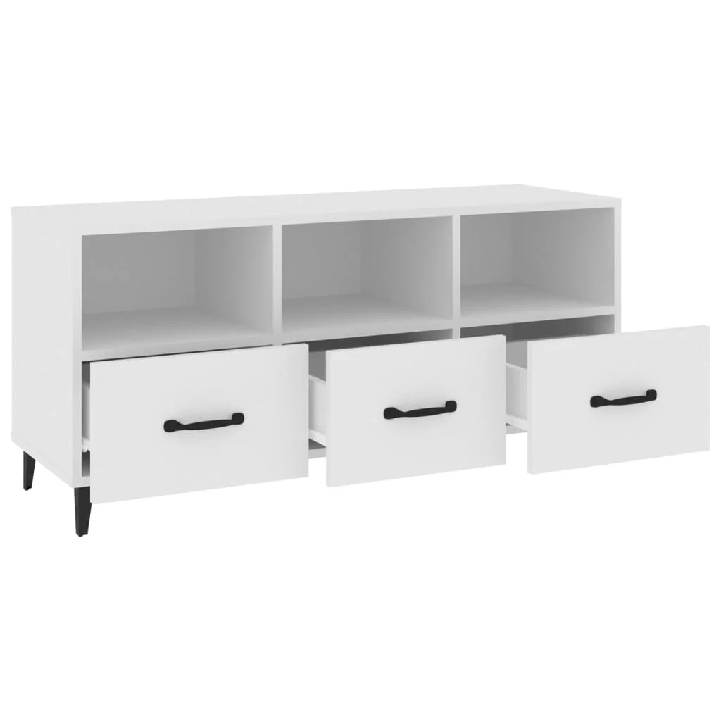 TV stolík biely 102x35x50 cm spracované drevo