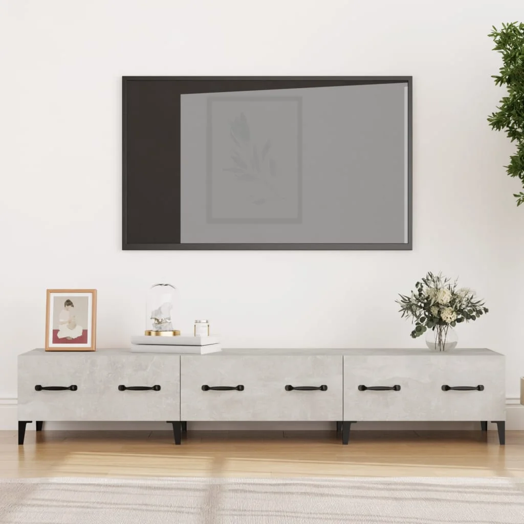 TV stolík betónovo sivý 150x34,5x30 cm spracované drevo