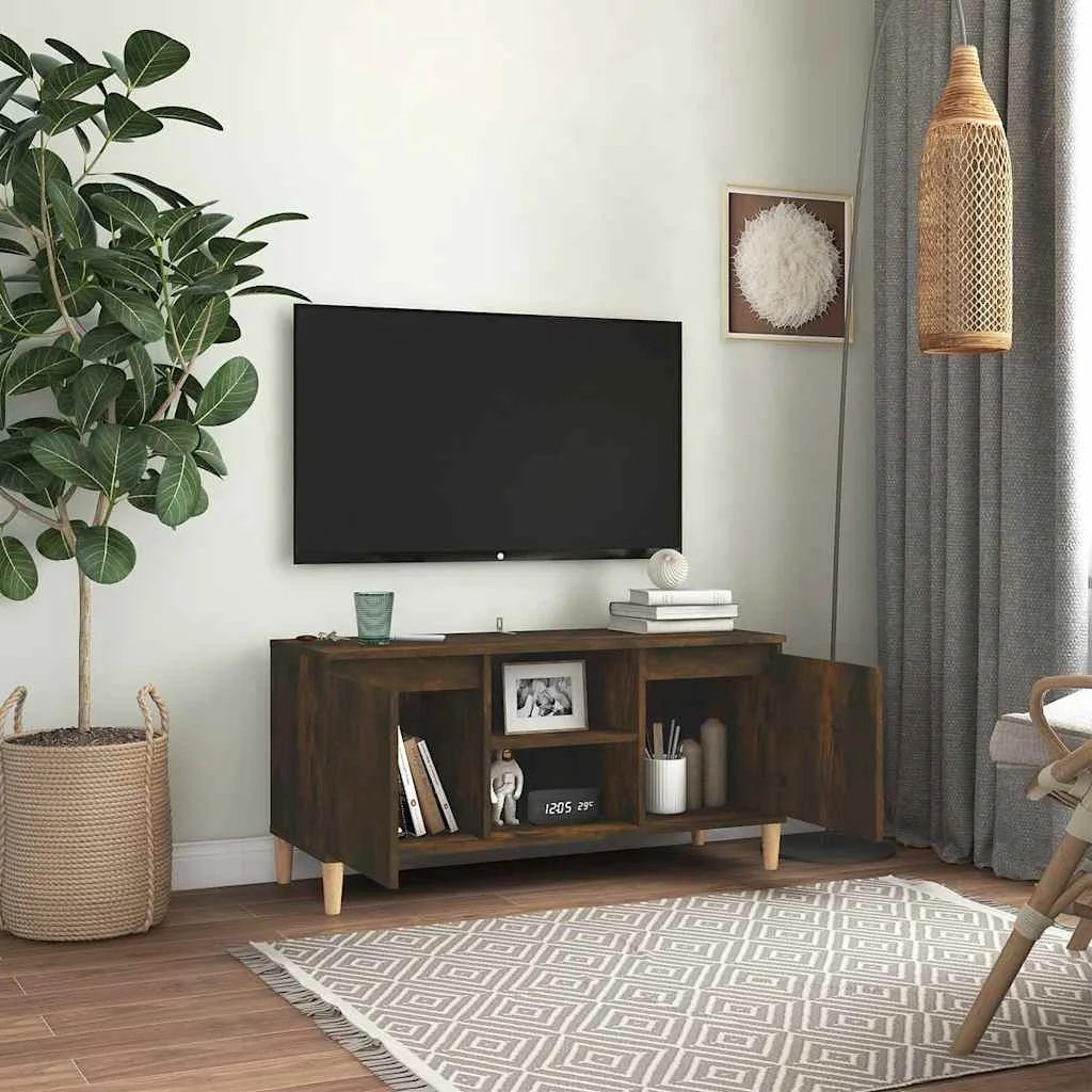 TV stolík nohy z dreva farba dubu sonoma 103,5x35x50 cm