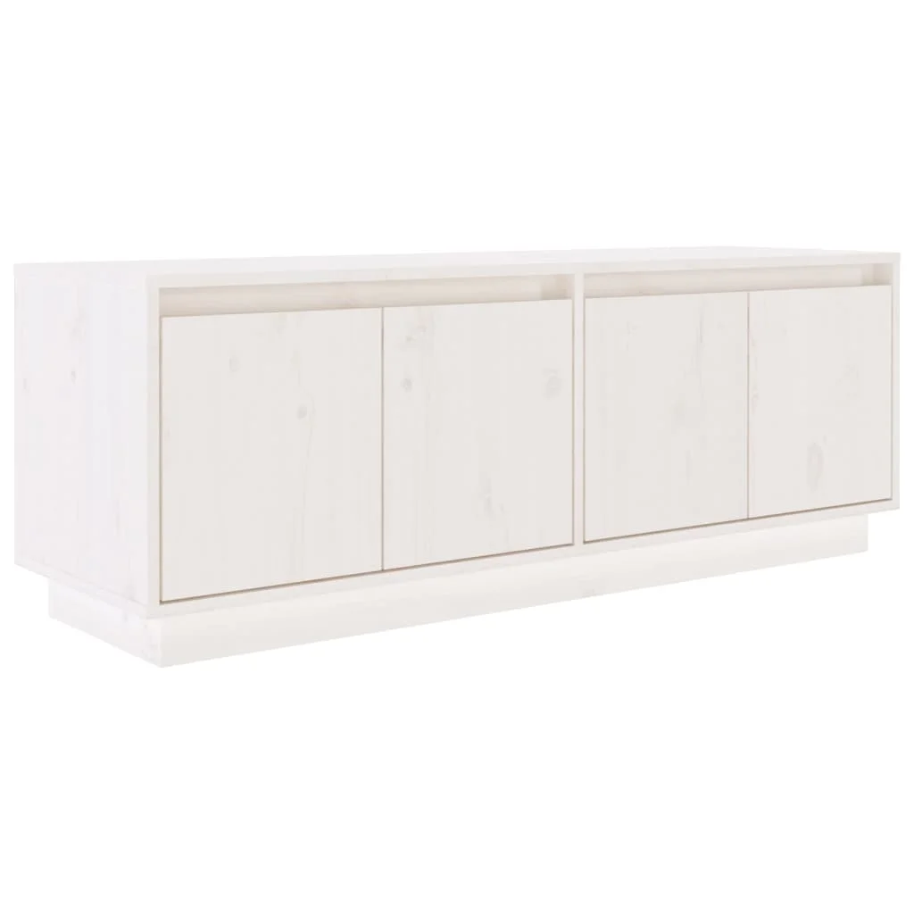 TV skrinka biela 110x34x40 cm masívna borovica
