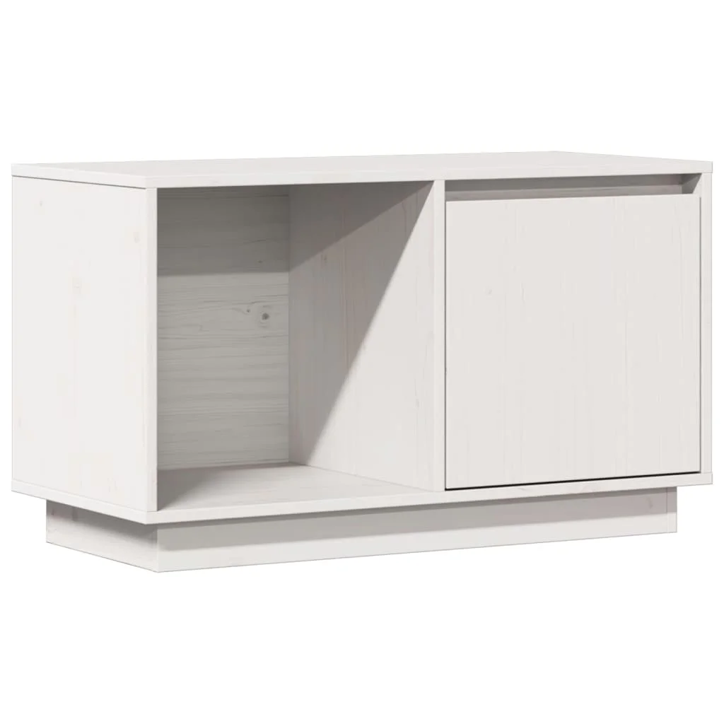 TV skrinka biela 74x35x44 cm masívna borovica