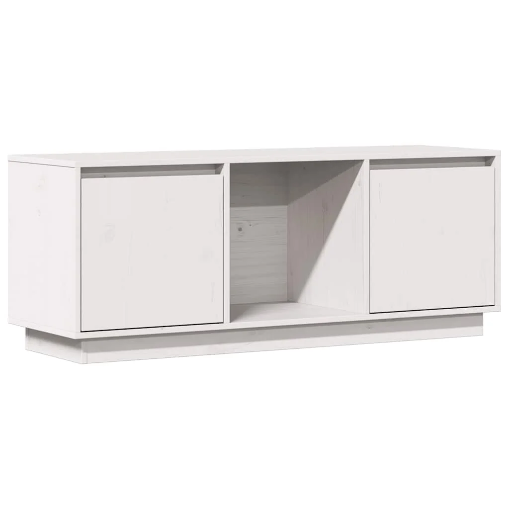 TV skrinka biela 110,5x35x44 cm masívna borovica