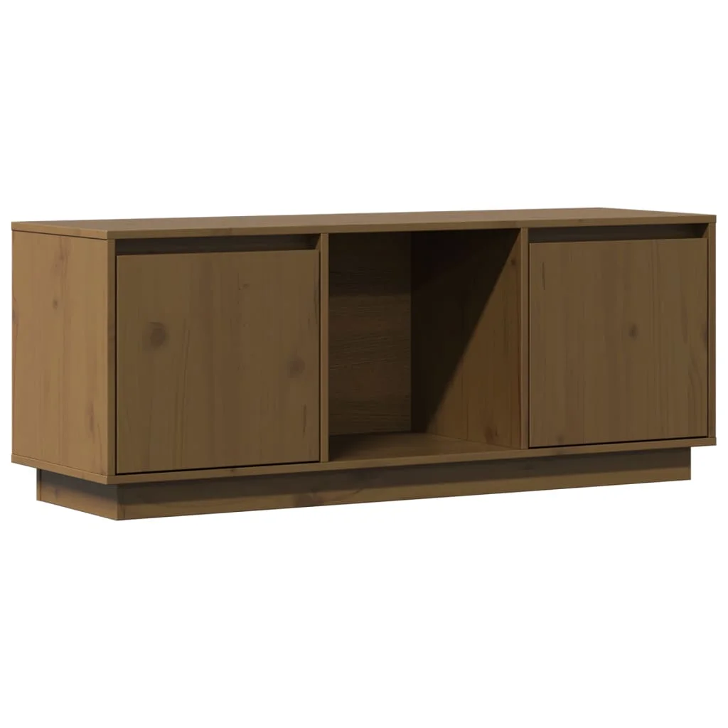 TV skrinka medovo-hnedá 110,5x35x44 cm masívna borovica
