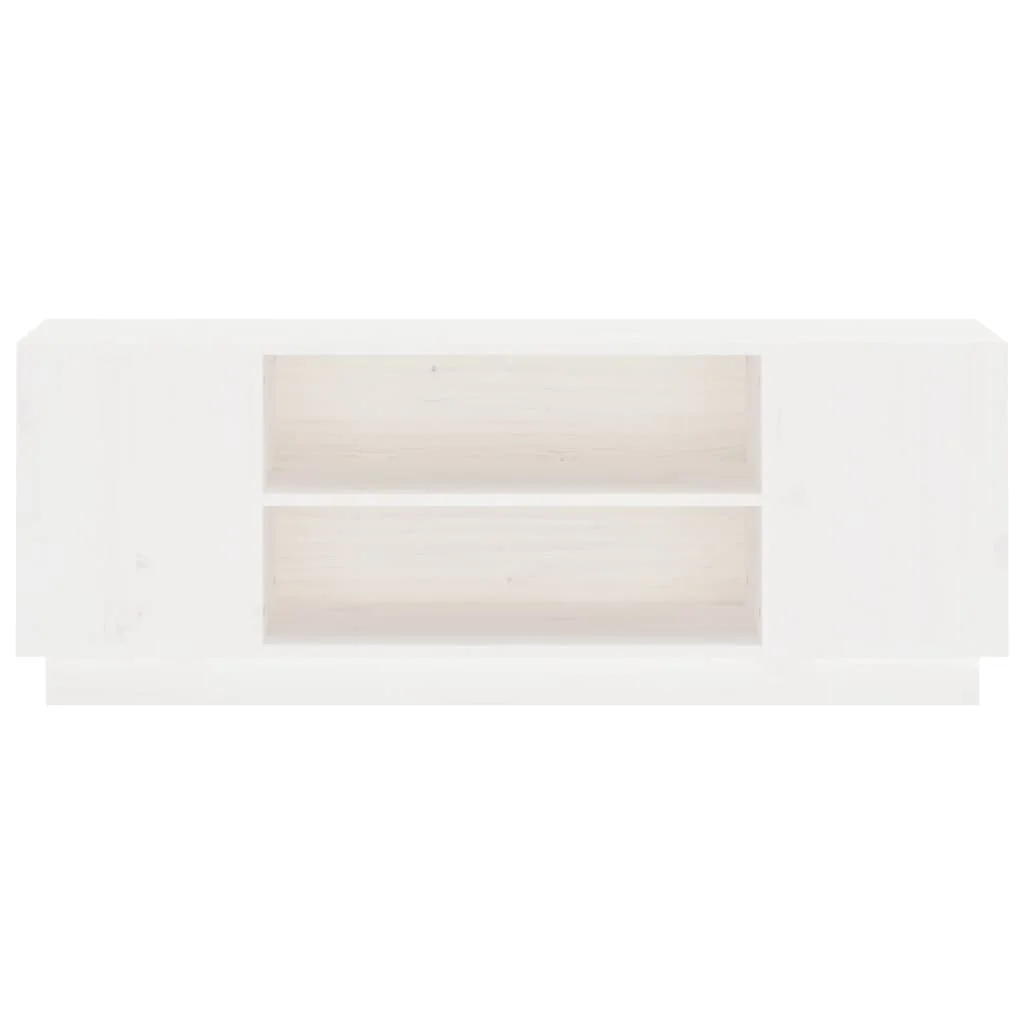 TV skrinka biela 110x35x40,5 cm masívna borovica