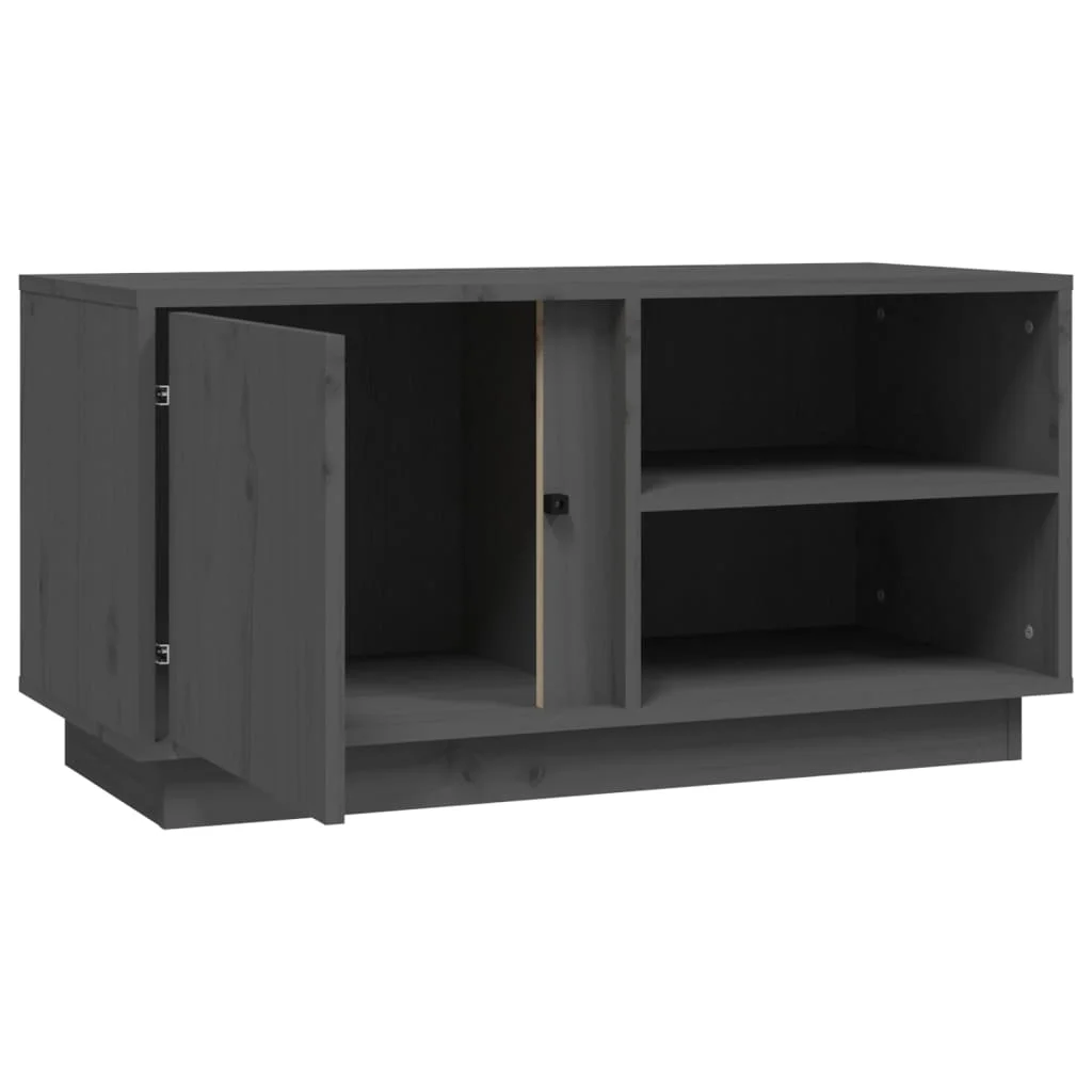 TV skrinka sivá 80x35x40,5 cm masívna borovica