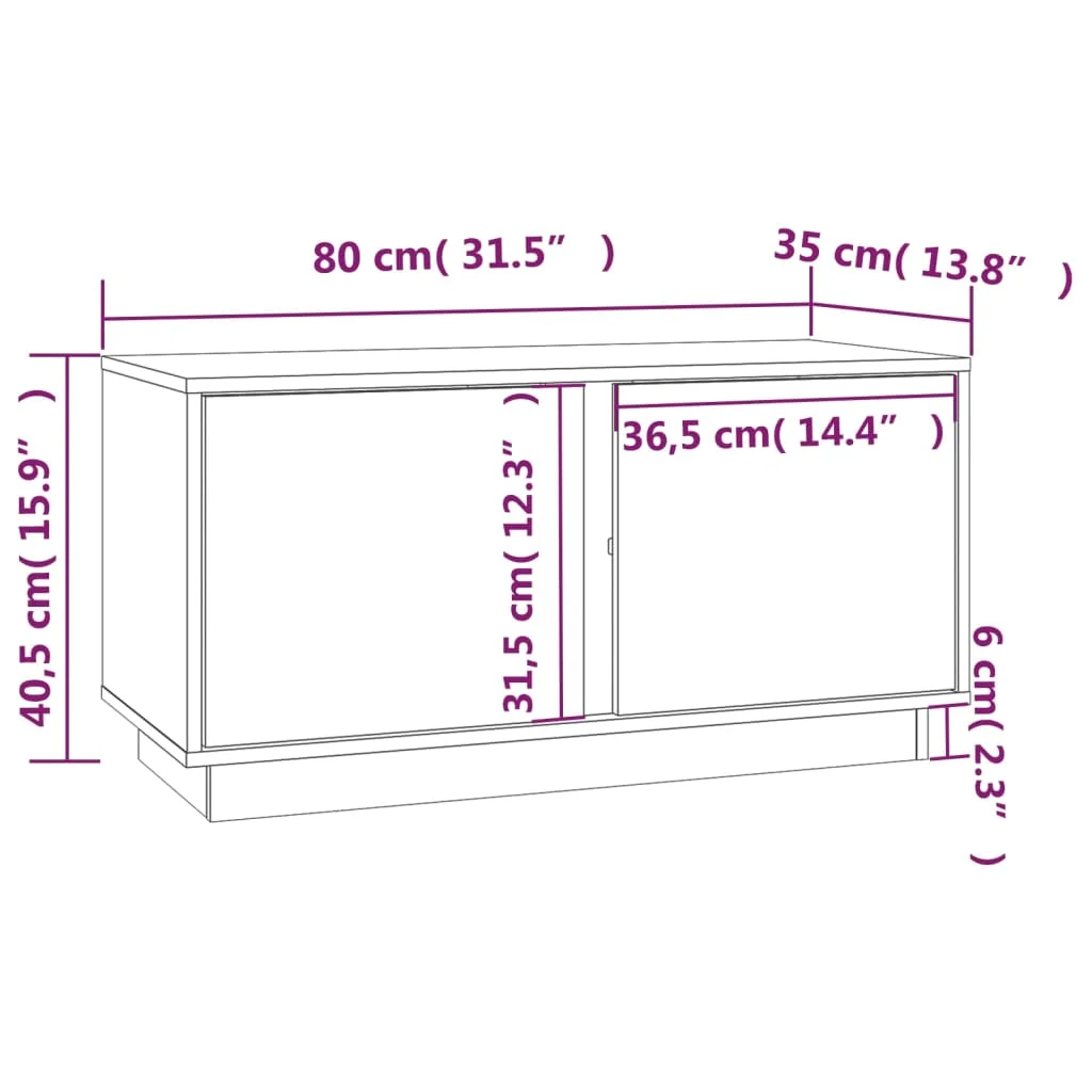 TV skrinka sivá 80x35x40,5 cm masívna borovica
