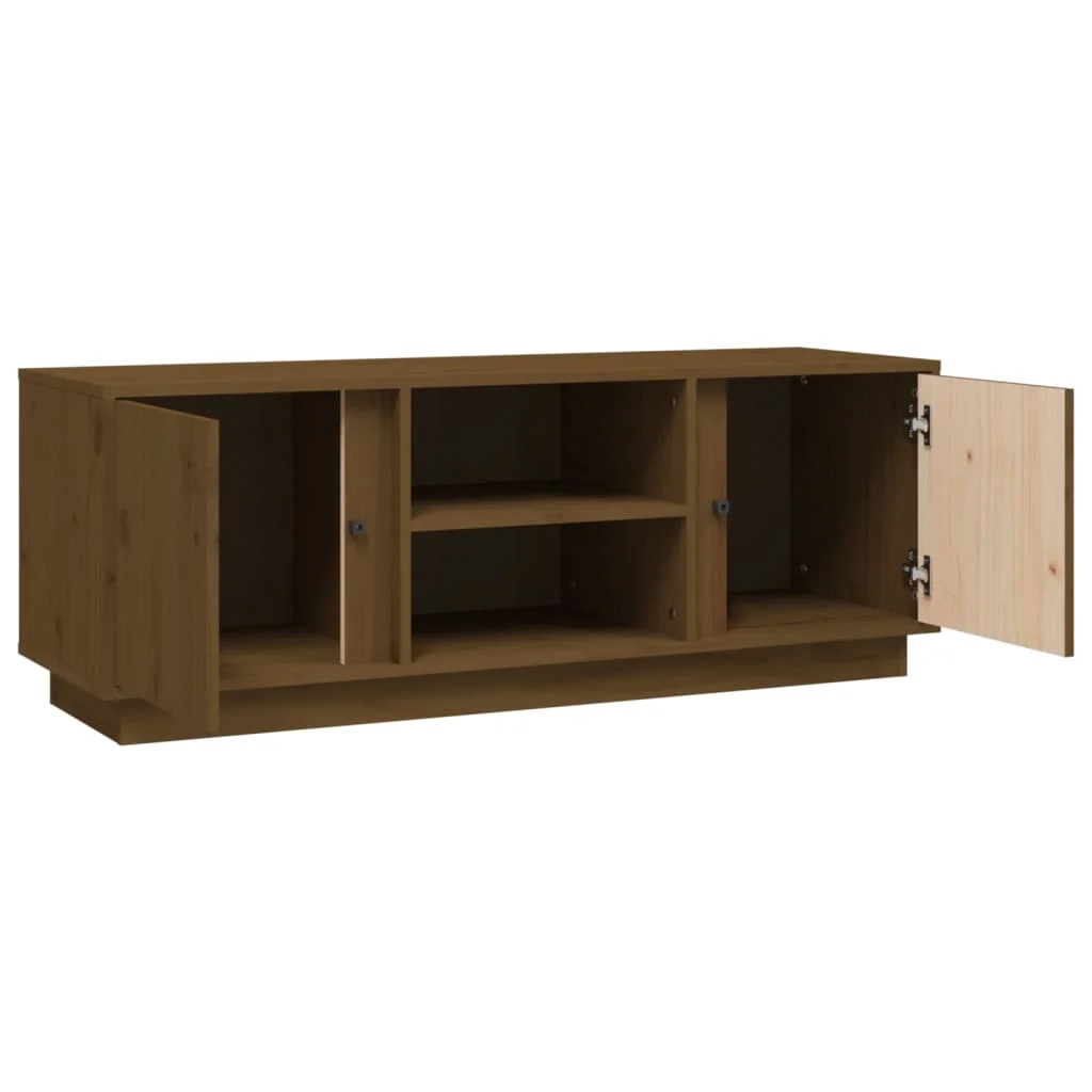 TV skrinka medovo-hnedá 110x35x40,5 cm masívna borovica