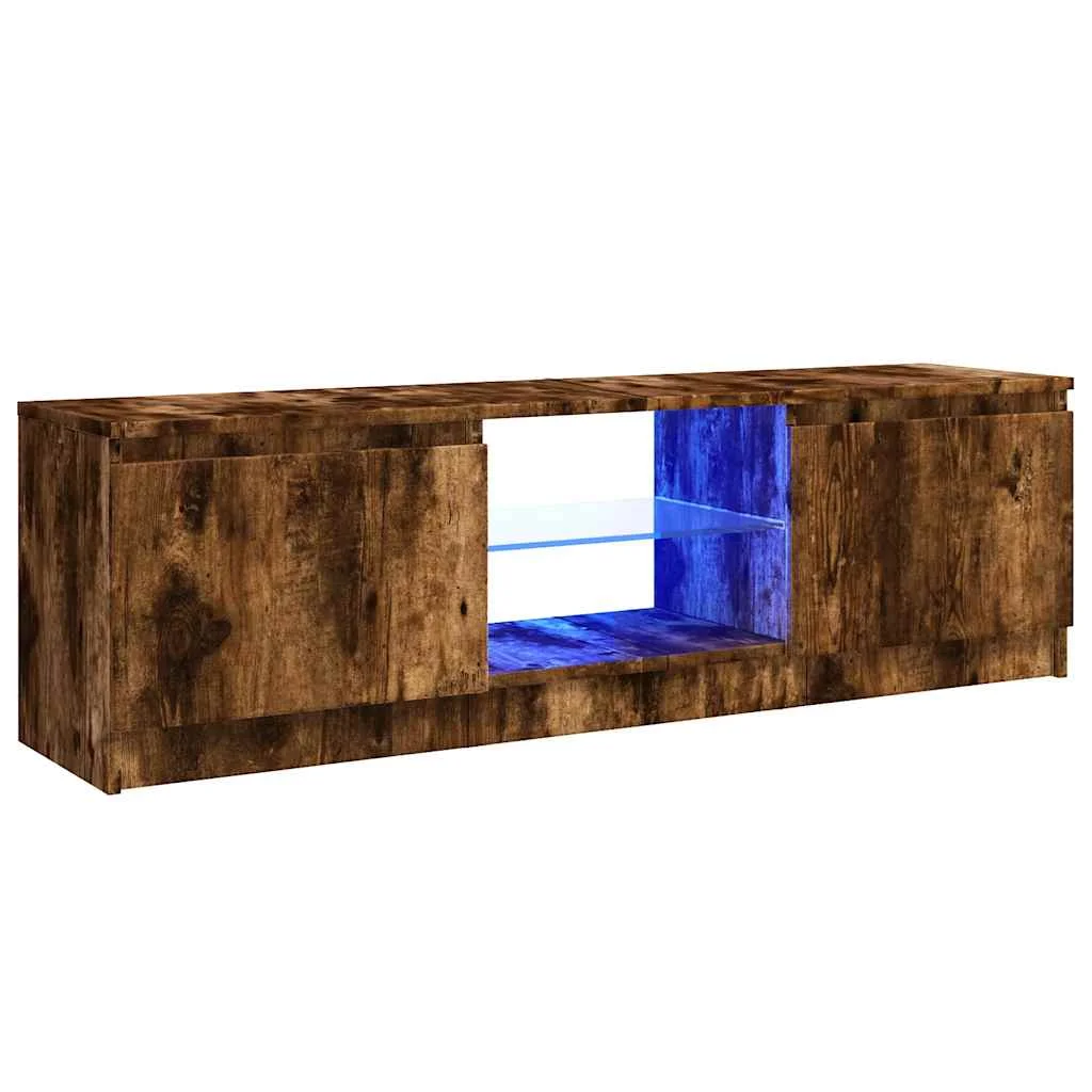 TV skrinka s LED, tmavý dub 120x30x36 cm