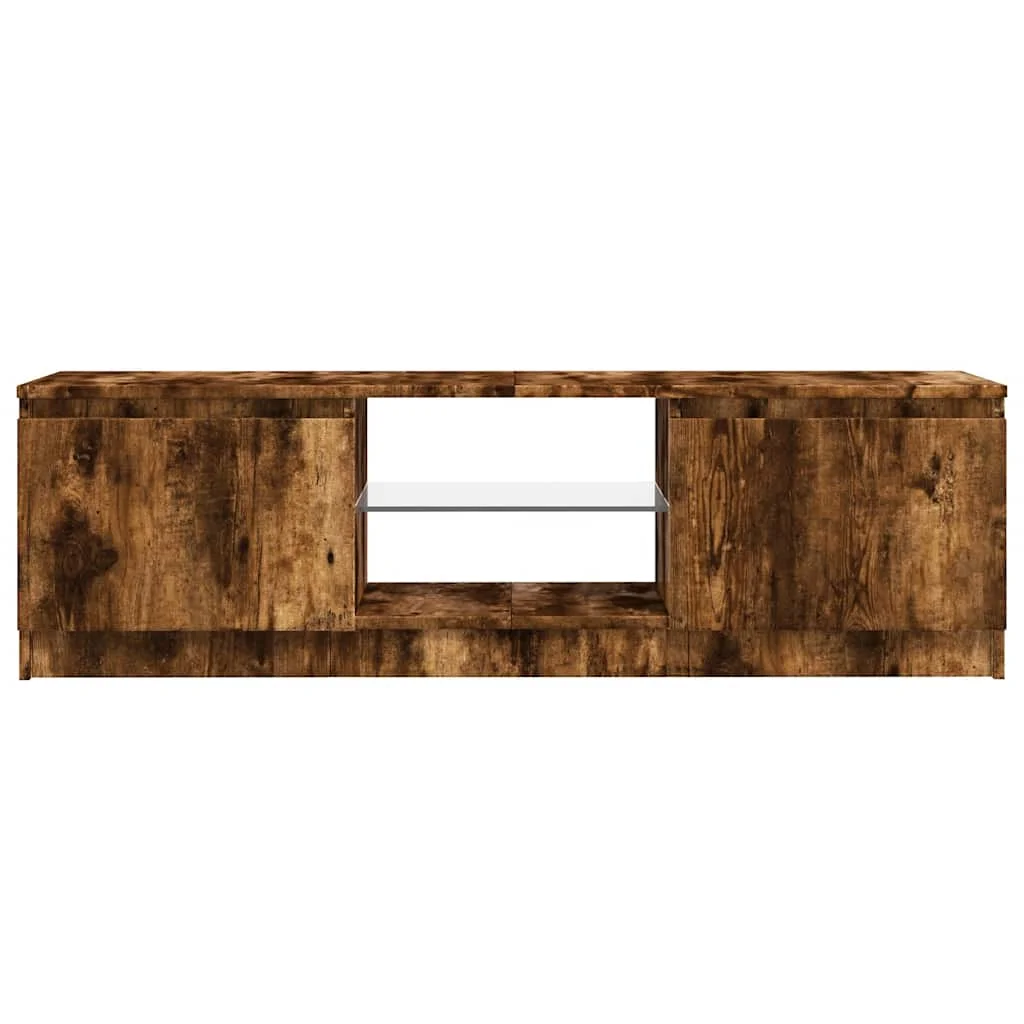 TV skrinka s LED, tmavý dub 120x30x36 cm