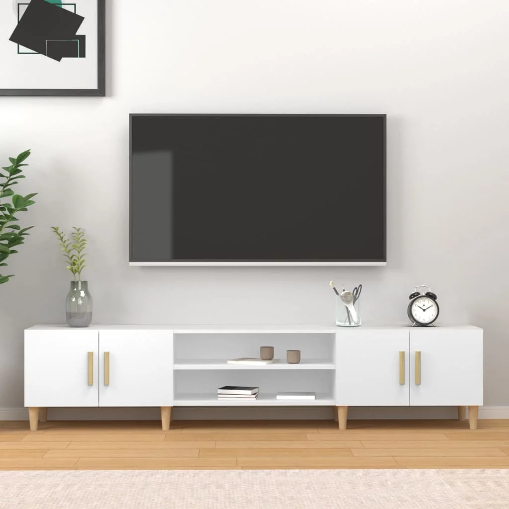 TV skrinka biela 180x31,5x40 cm, drevená
