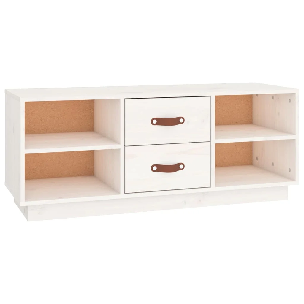 TV skrinka biela 100x34x40 cm masívna borovica