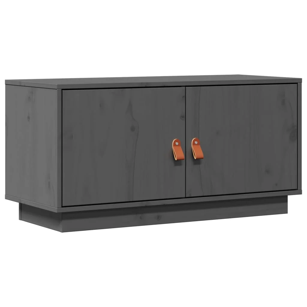 TV skrinka sivá 80x34x40 cm masívna borovica