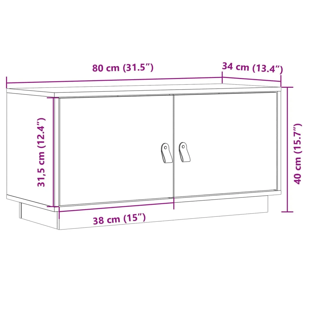 TV skrinka medovo-hnedá 80x34x40 cm masívna borovica