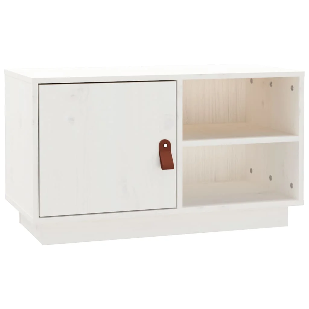 TV skrinka biela 70x34x40 cm borovicový masív