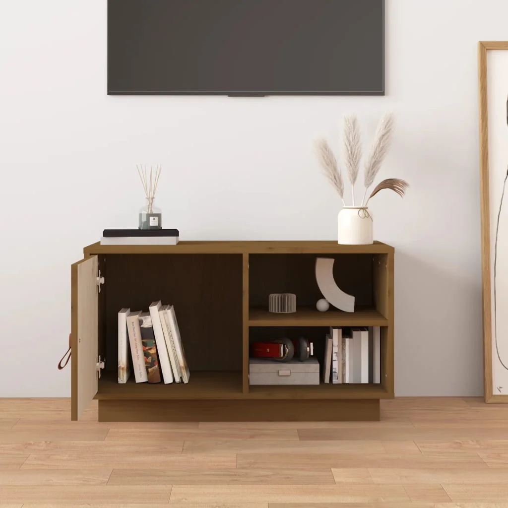TV skrinka medovo-hnedá 70x34x40 cm borovicový masív