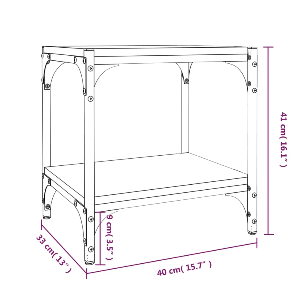 TV skrinka dub sonoma 40x33x41 cm spracované drevo a oceľ