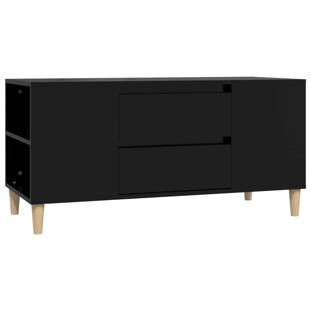 TV skrinka čierna 102x44,5x50 cm spracované drevo
