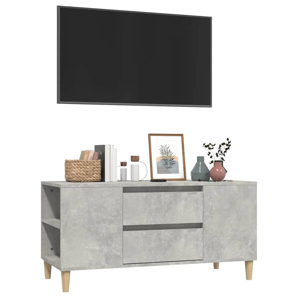 TV skrinka betónovosivá 102x44,5x50 cm spracované drevo