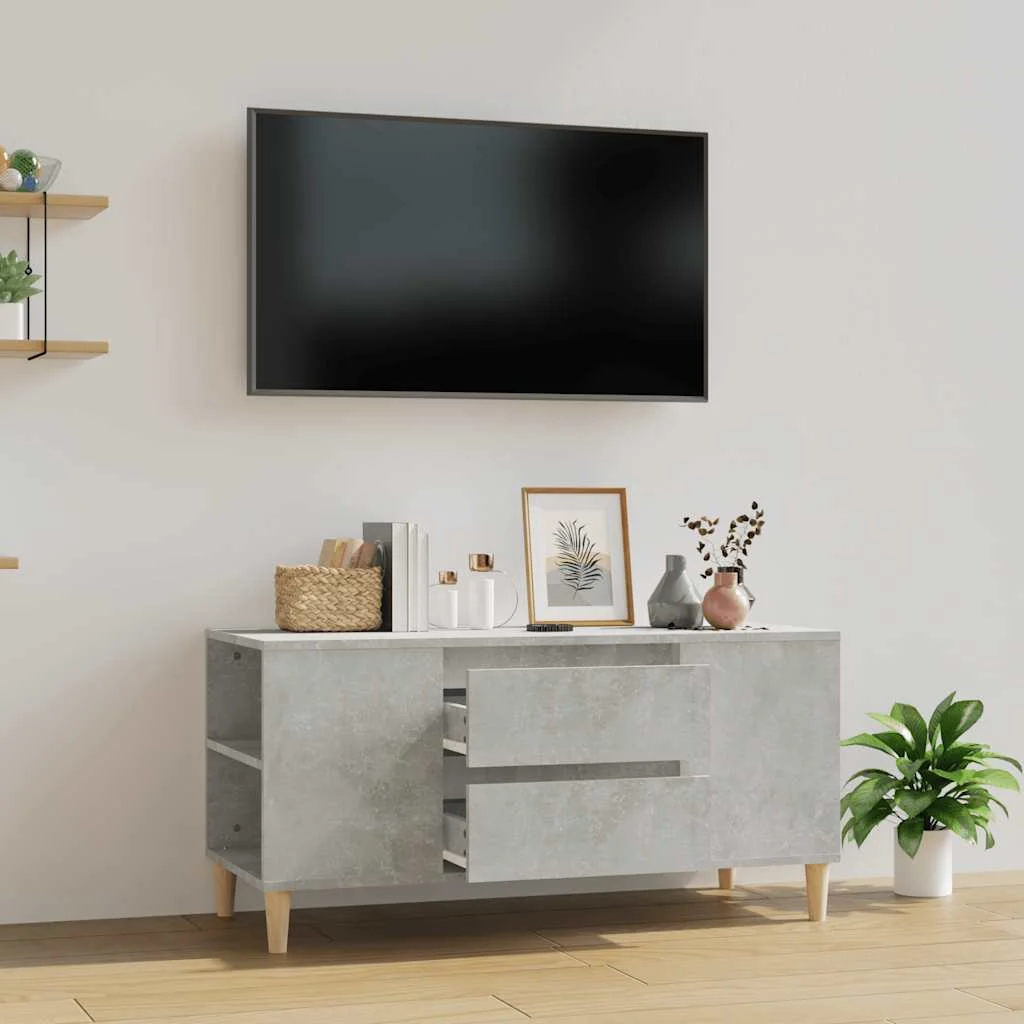 TV skrinka betónovosivá 102x44,5x50 cm spracované drevo