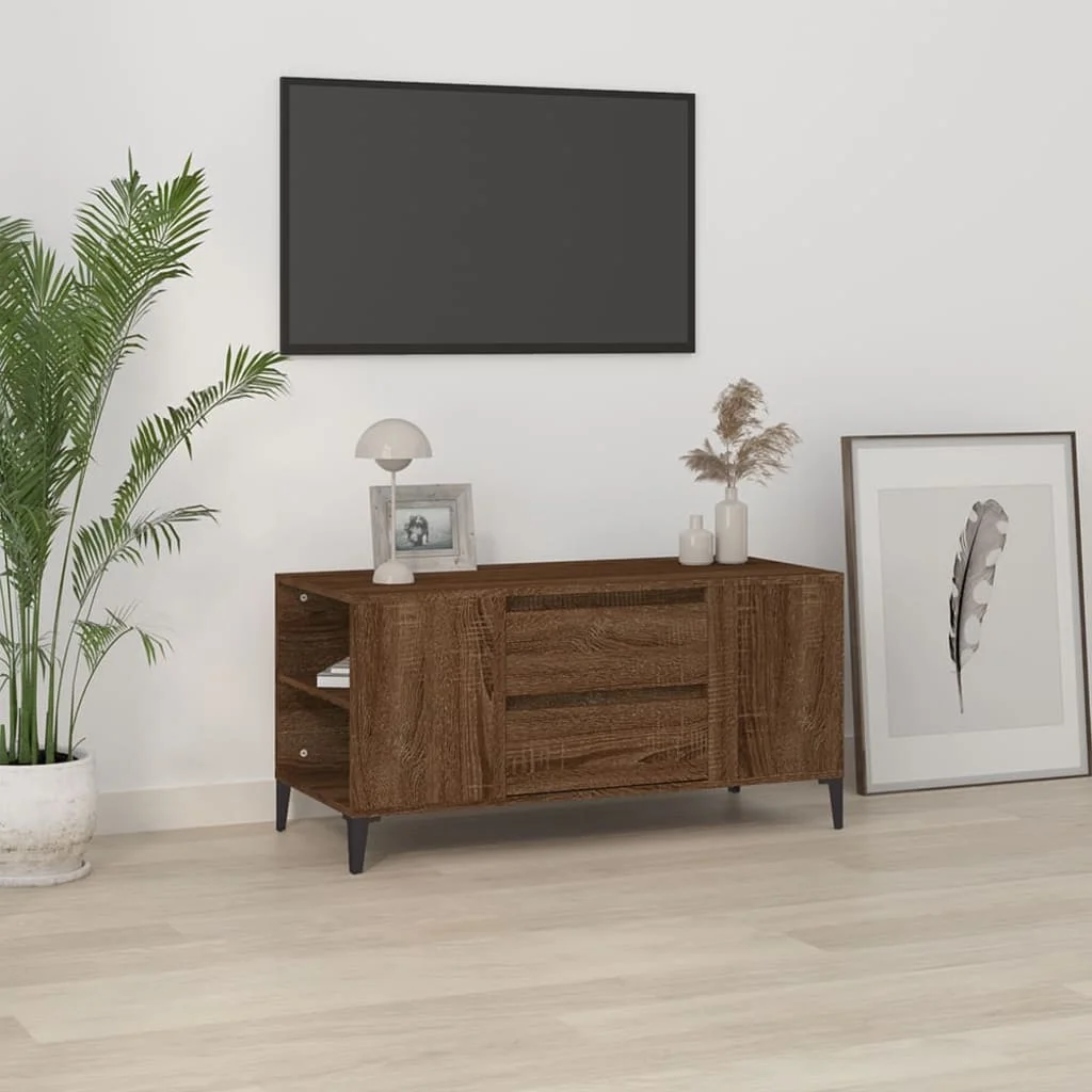 TV skrinka hnedý dub 102x44,5x50 cm spracované drevo