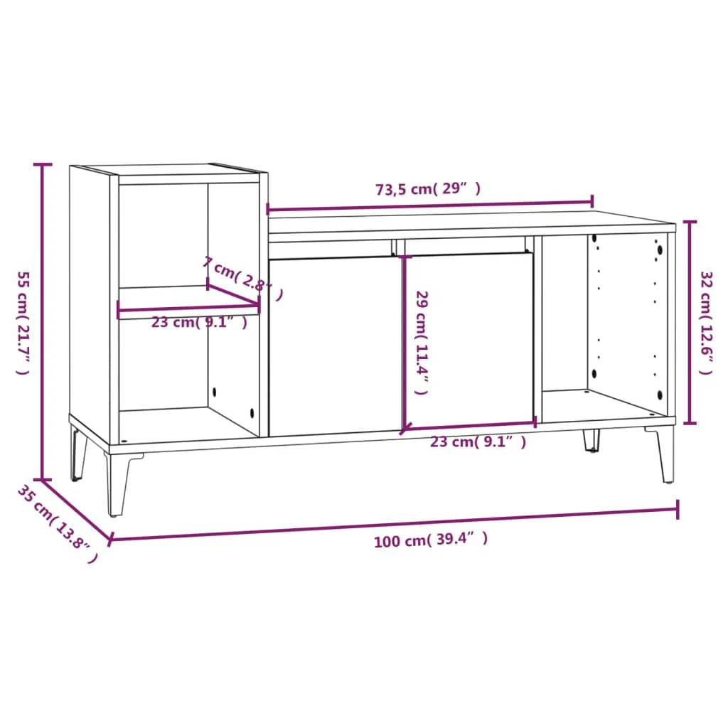 TV skrinka sivý dub sonoma 100x35x55 cm spracované drevo
