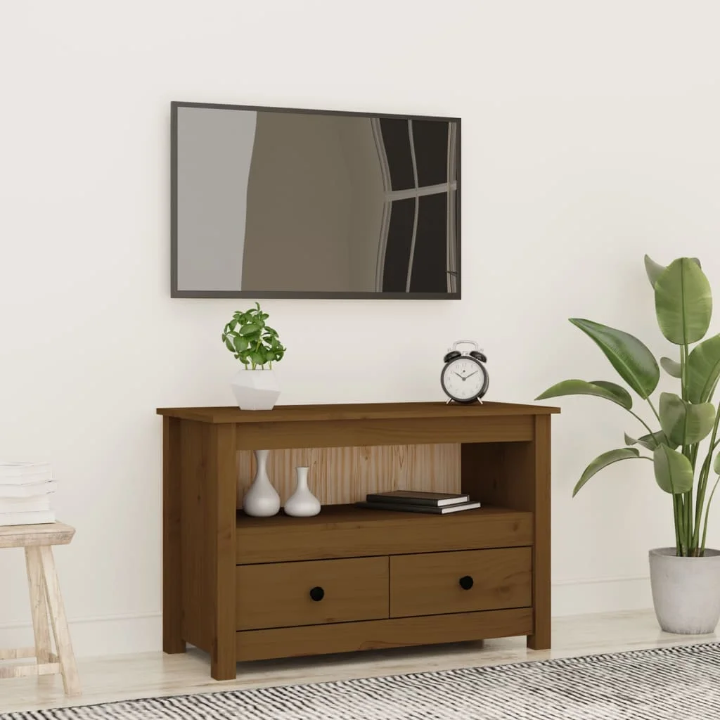 TV skrinka medovo-hnedá 79x35x52 cm masívna borovica