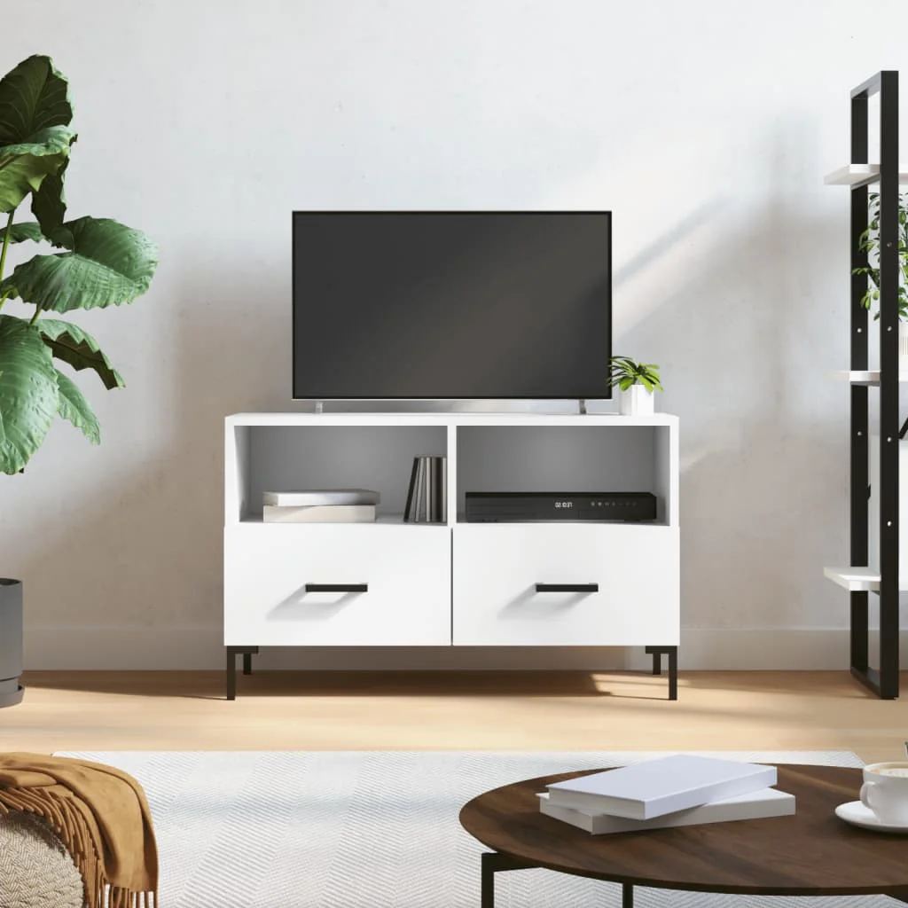 TV skrinka biela 80x36x50 cm spracované drevo
