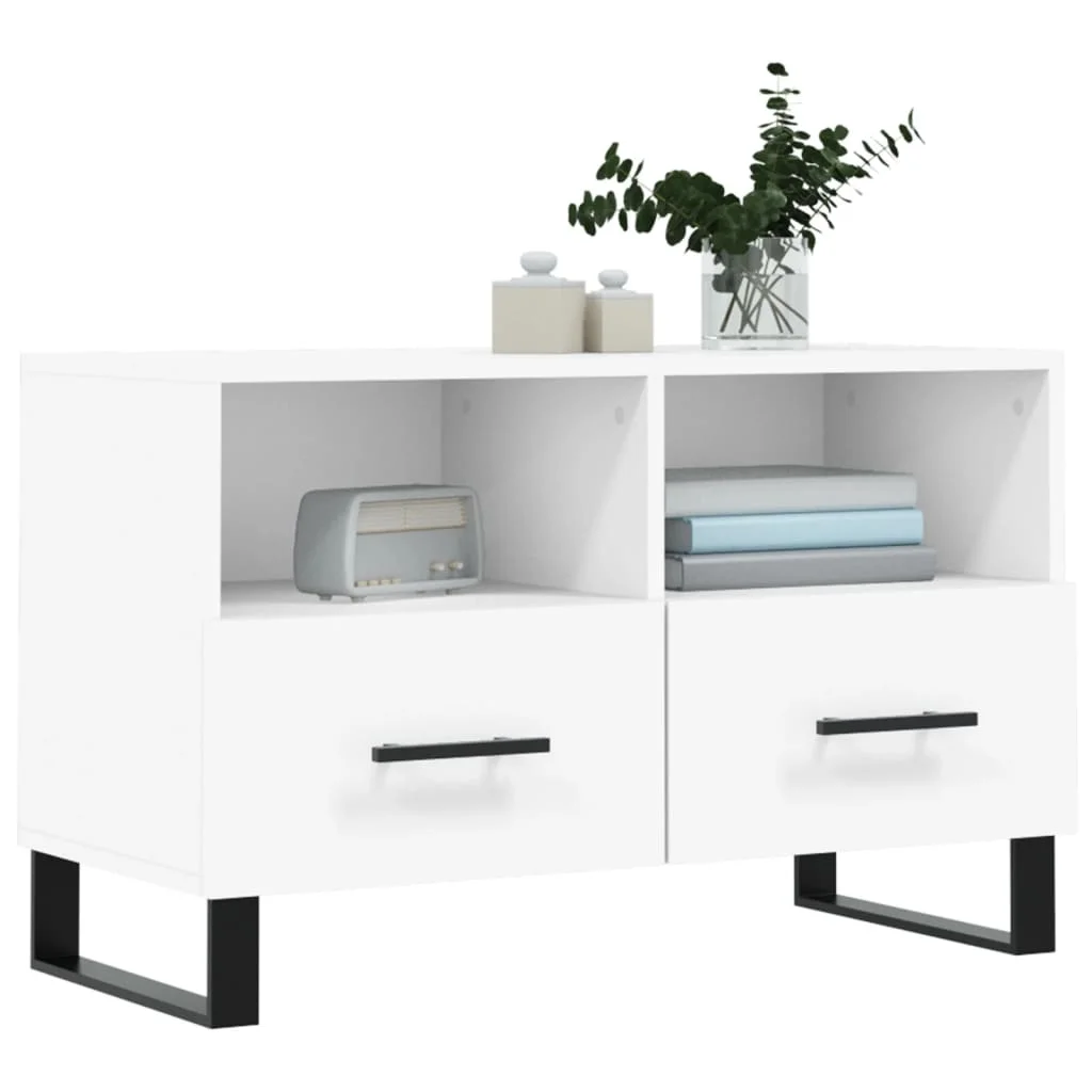 TV skrinka biela 80x36x50 cm spracované drevo
