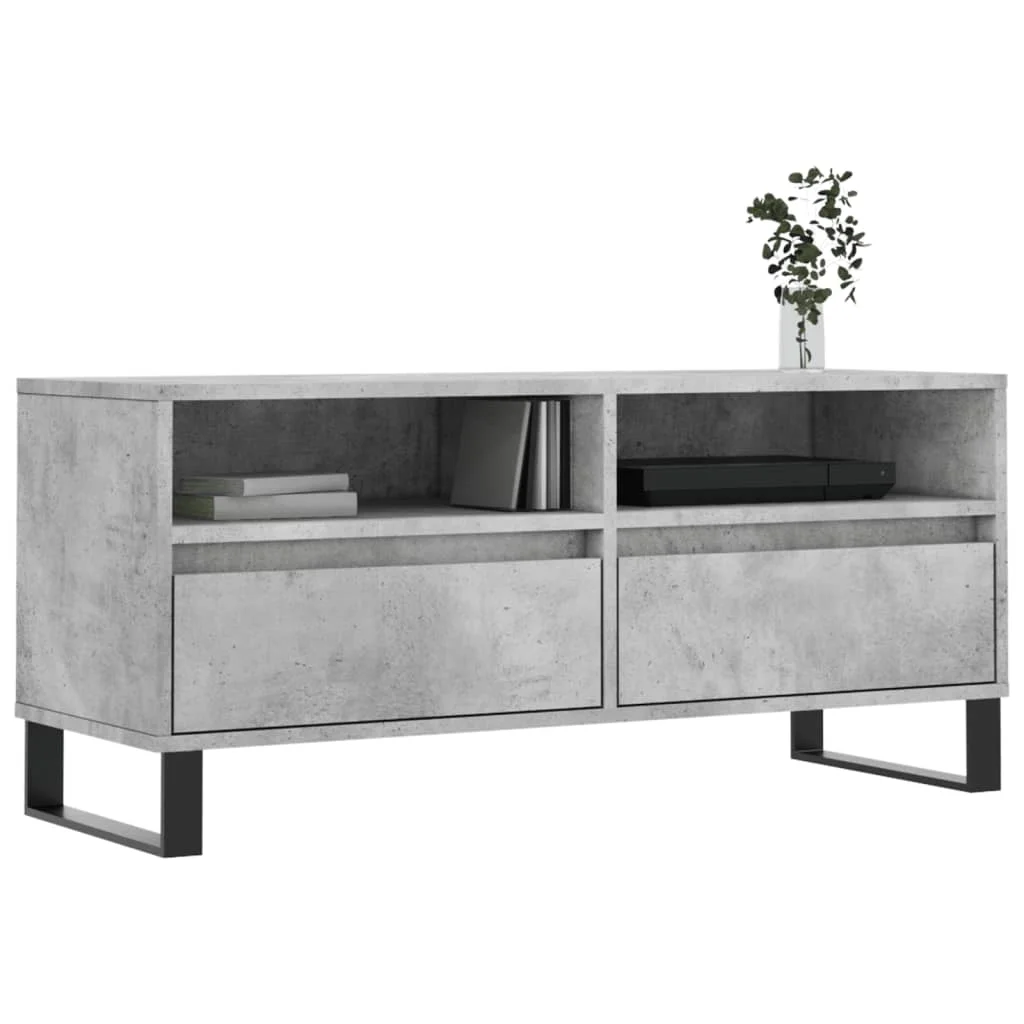 TV skrinka betónová sivá 100x34,5x44,5 cm spracované drevo