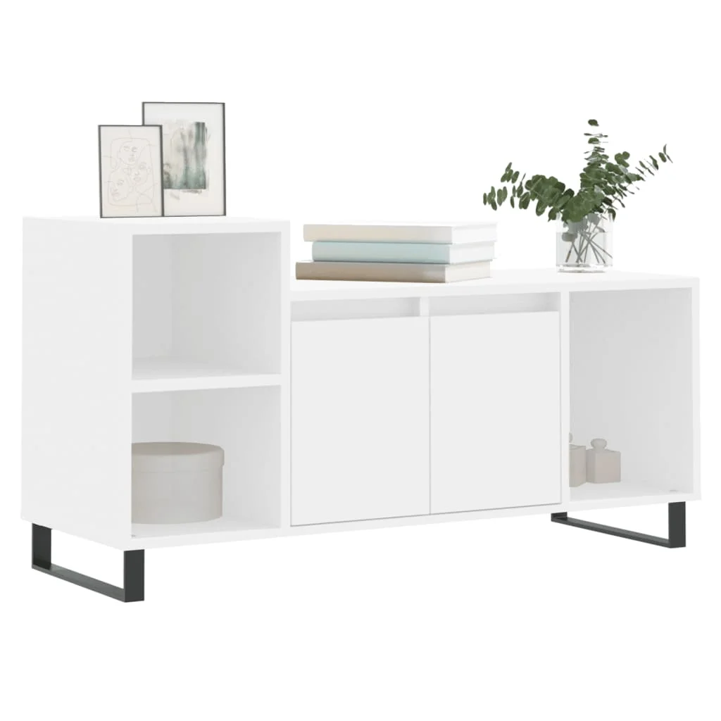 TV skrinka biela 100x35x55 cm spracované drevo