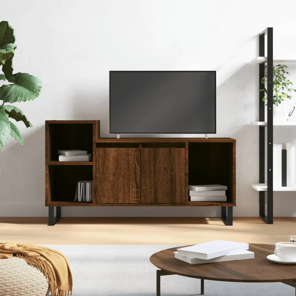 TV skrinka hnedý dub 100x35x55 cm spracované drevo