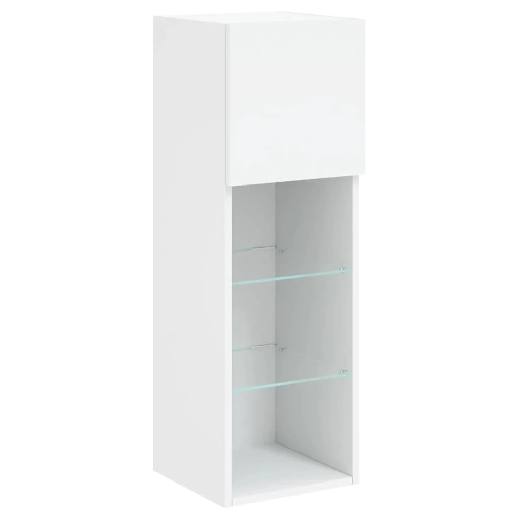 TV skrinka s LED svetlami biela 30,5x30x90 cm