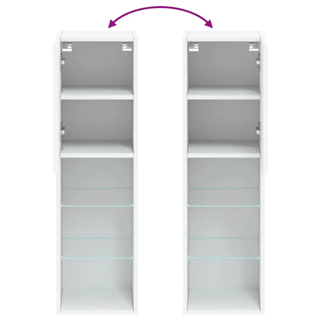 TV skrinka s LED svetlami biela 30,5x30x102 cm