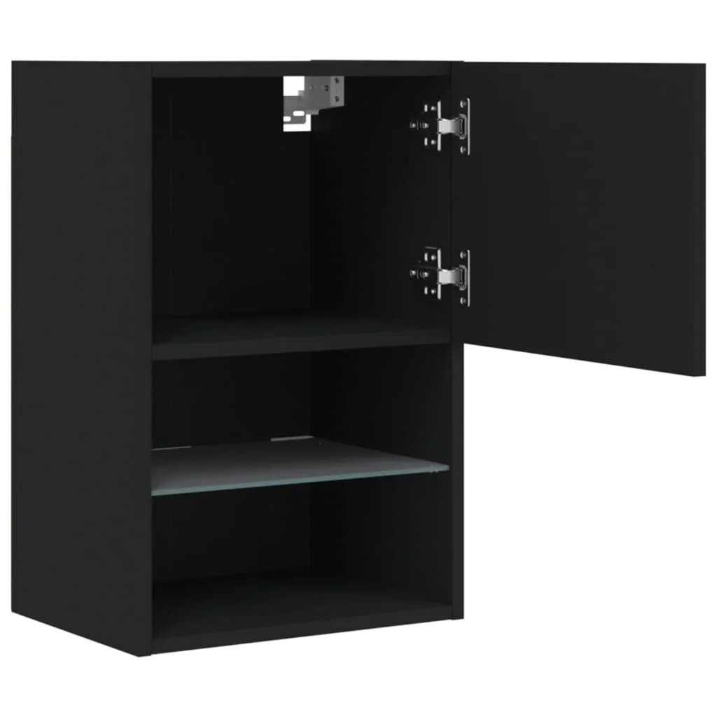 TV skrinka s LED svetlami čierna 40,5x30x60 cm