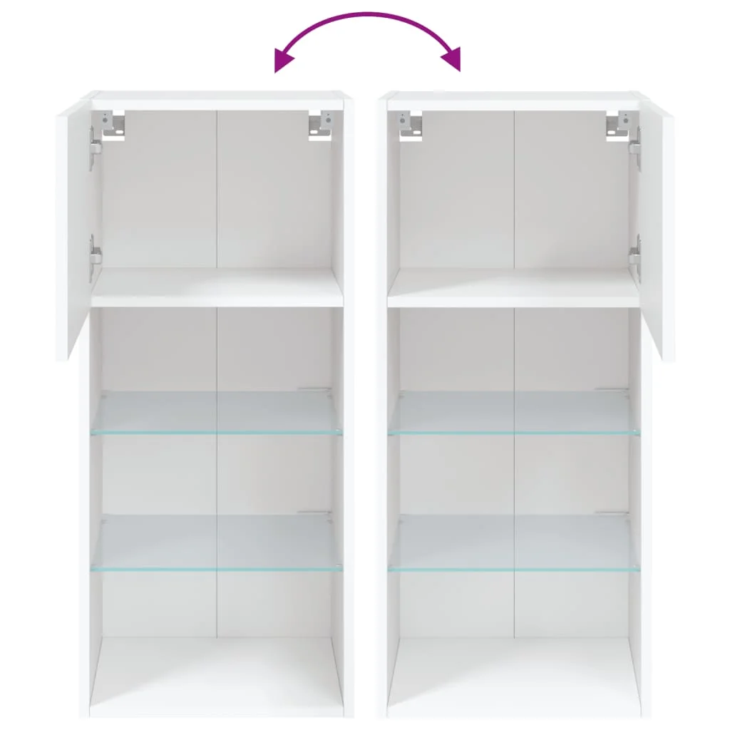 TV skrinka s LED svetlami biela 40,5x30x90 cm