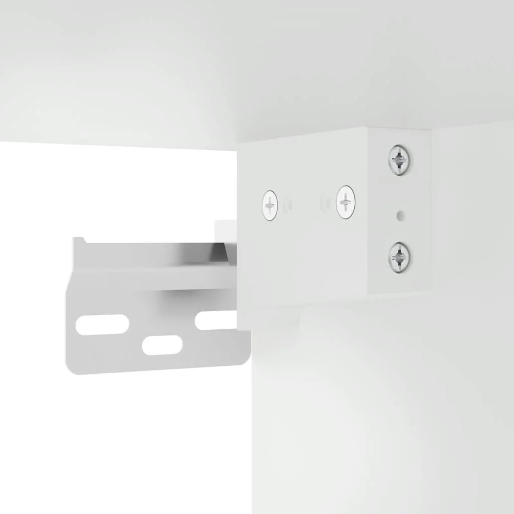 Nočný stolík s LED svetlami nástenný biely
