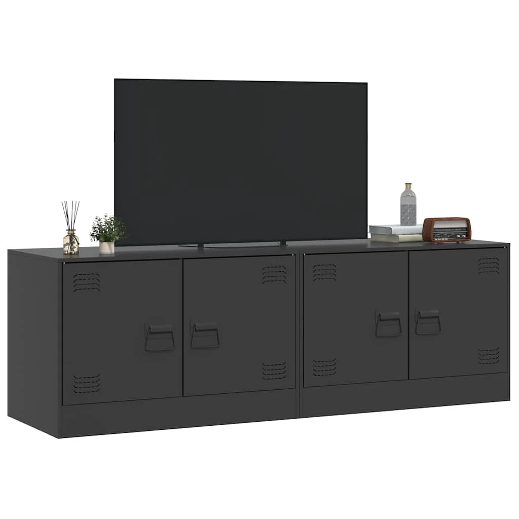 TV skrinky 2 ks čierne 67x39x44 cm oceľ