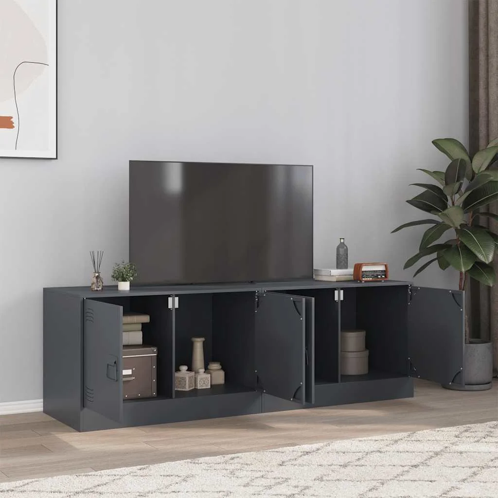 TV skrinky 2 ks antracitové 67x39x44 cm oceľ