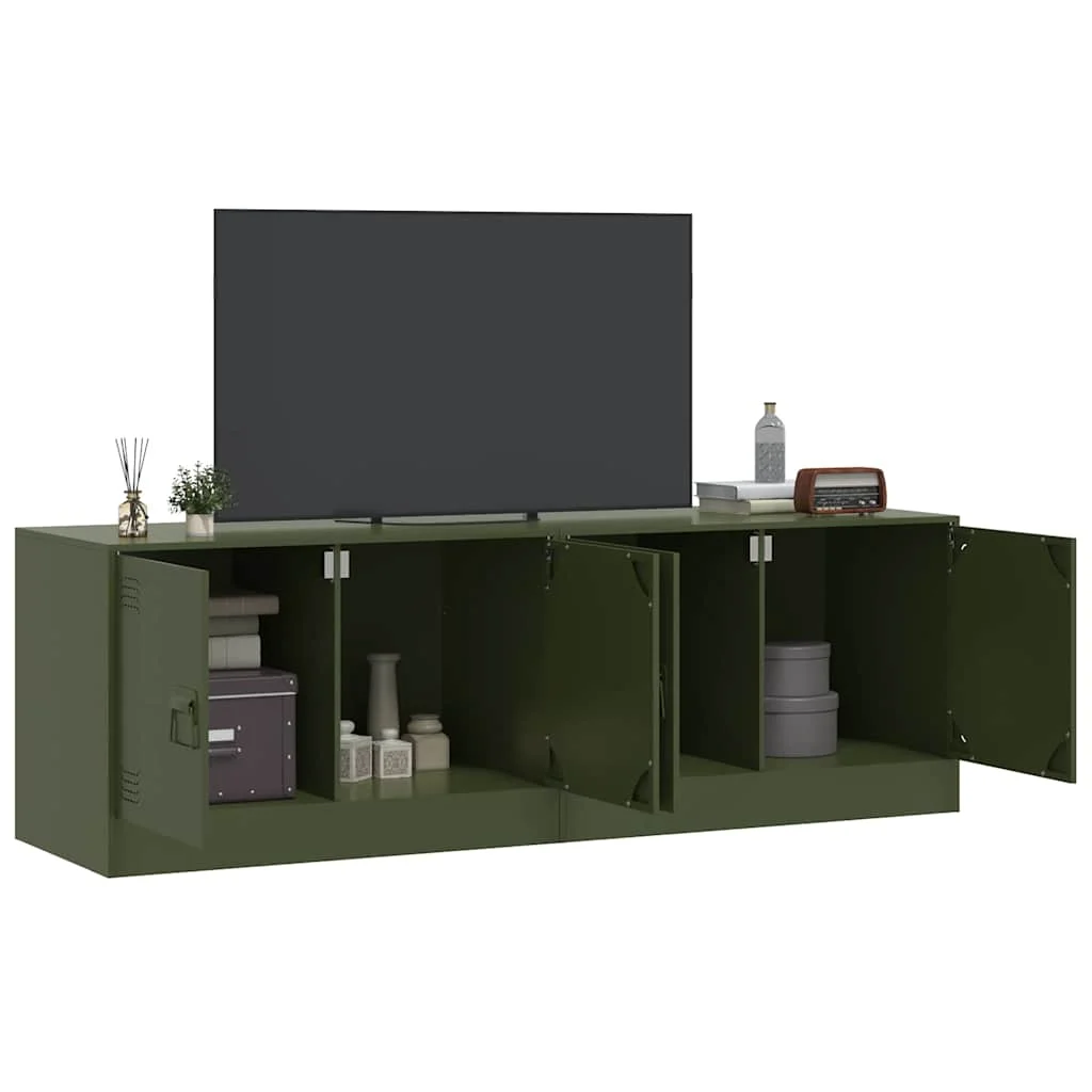 TV skrinky 2 ks olivovozelené 67x39x44 cm oceľ