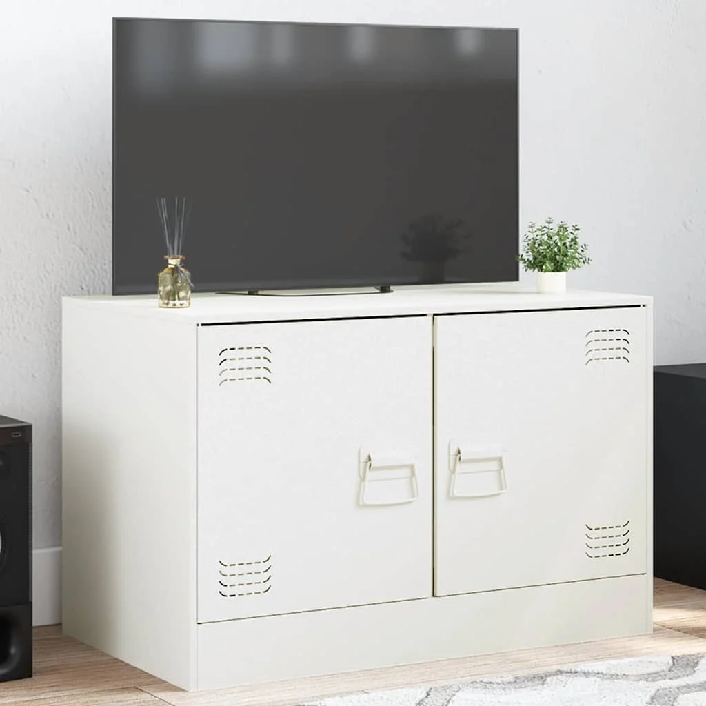 TV skrinka biela 67x39x44 cm oceľ