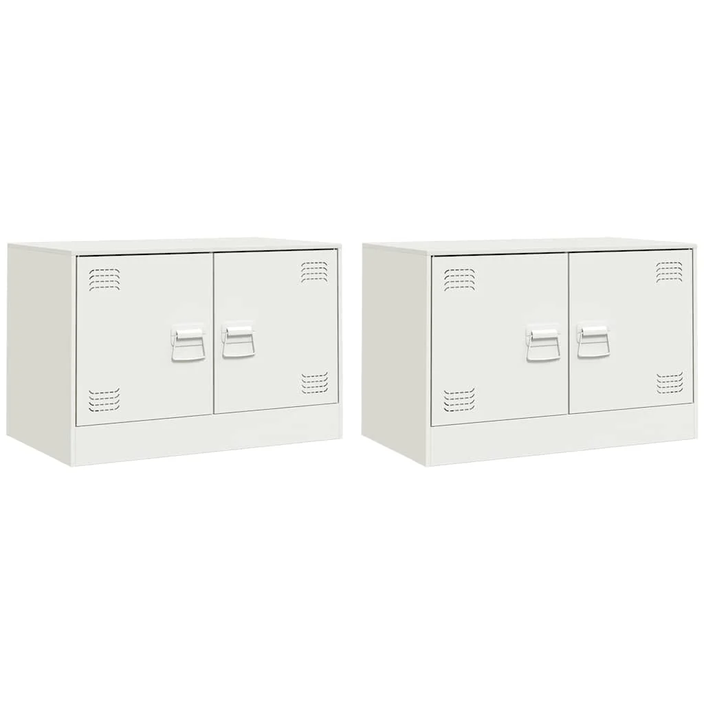 TV skrinky 2 ks biele 67x39x44 cm oceľ