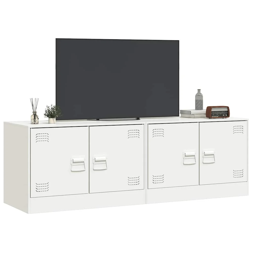 TV skrinky 2 ks biele 67x39x44 cm oceľ