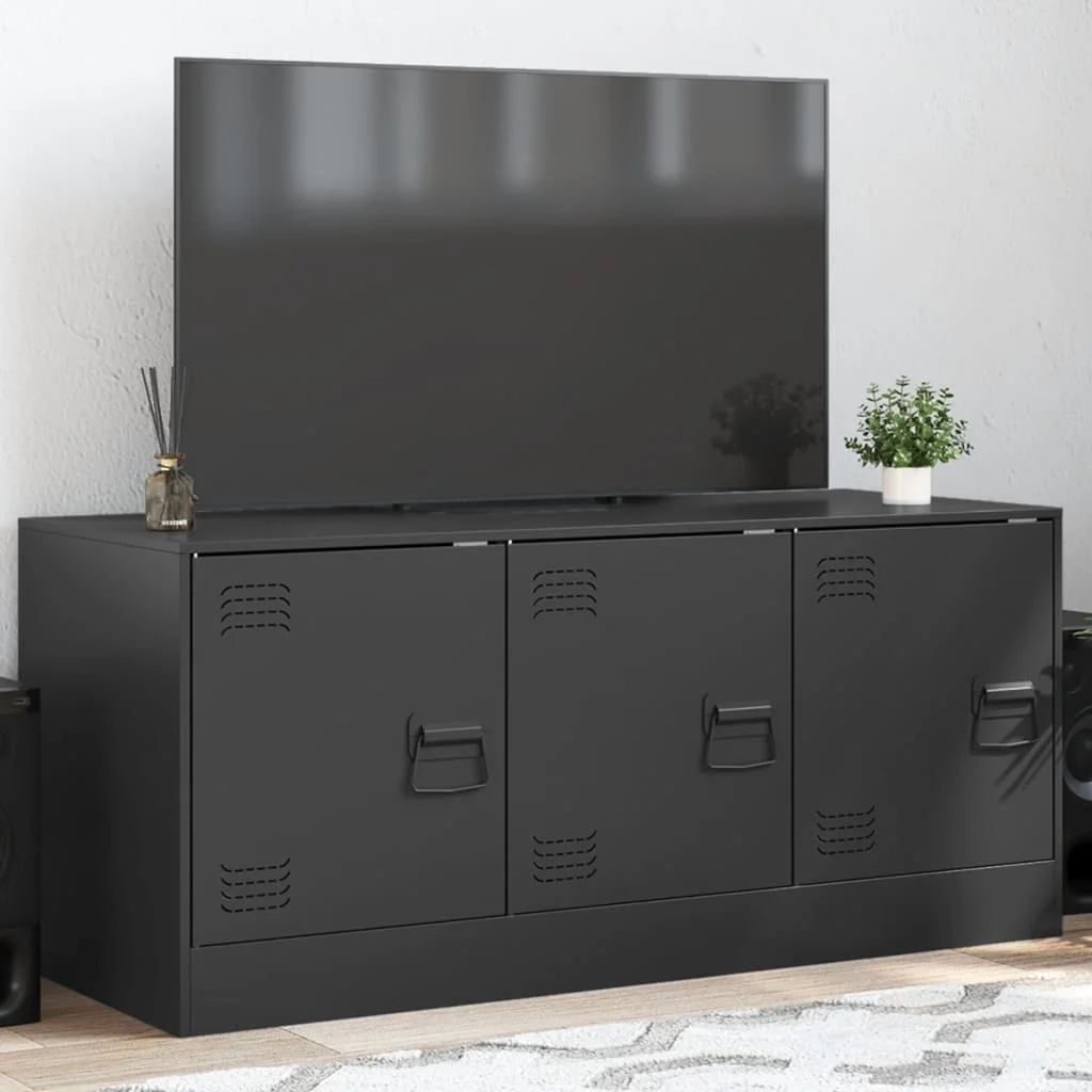TV skrinka čierna 99x39x44 cm oceľ