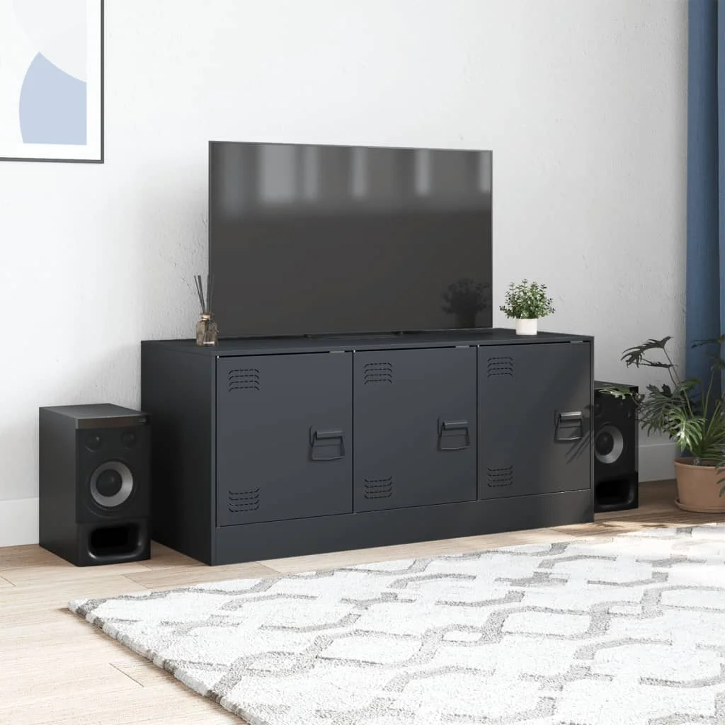 TV skrinka antracitová 99x39x44 cm oceľ