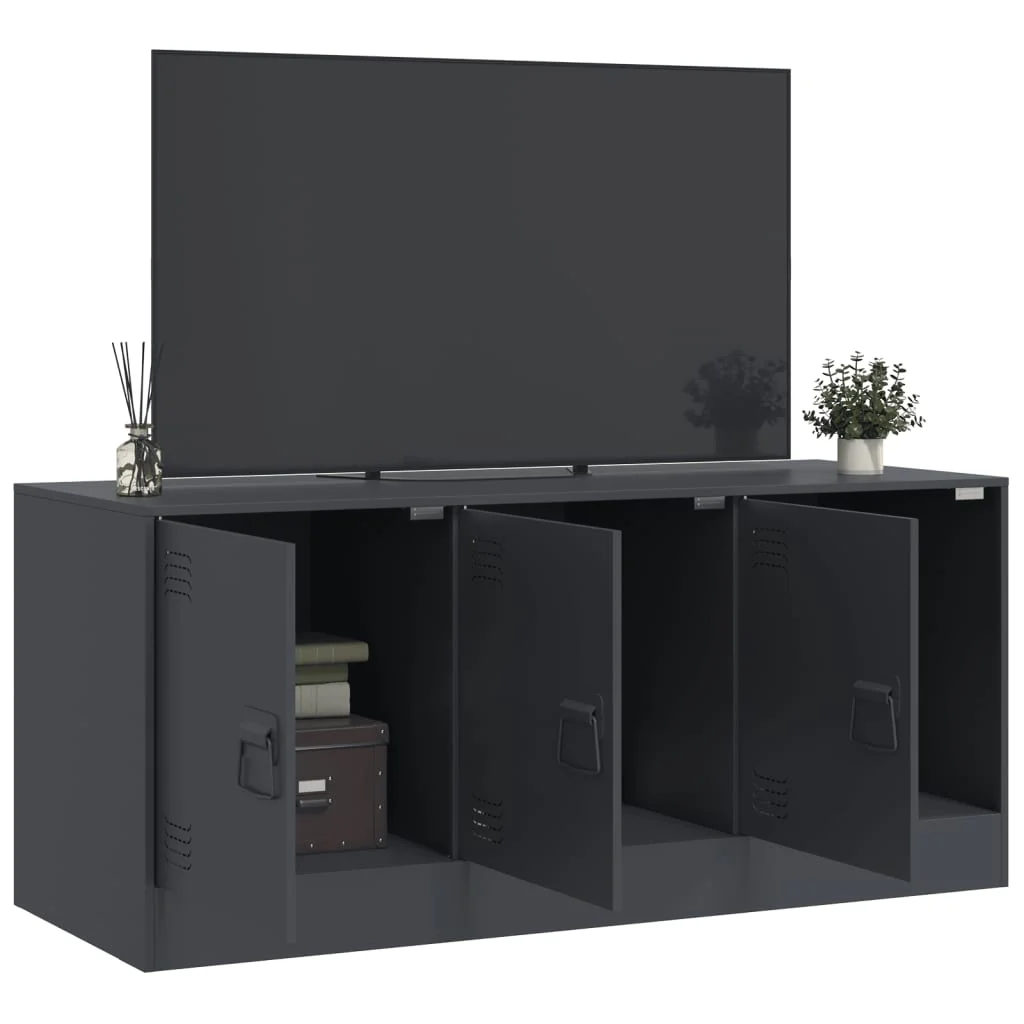 TV skrinka antracitová 99x39x44 cm oceľ