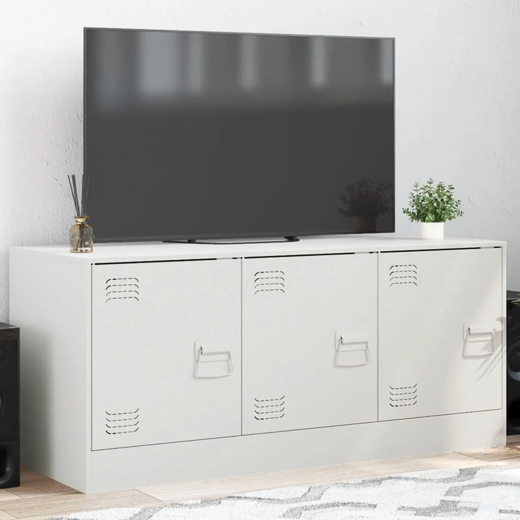 TV skrinka biela 99x39x44 cm oceľ